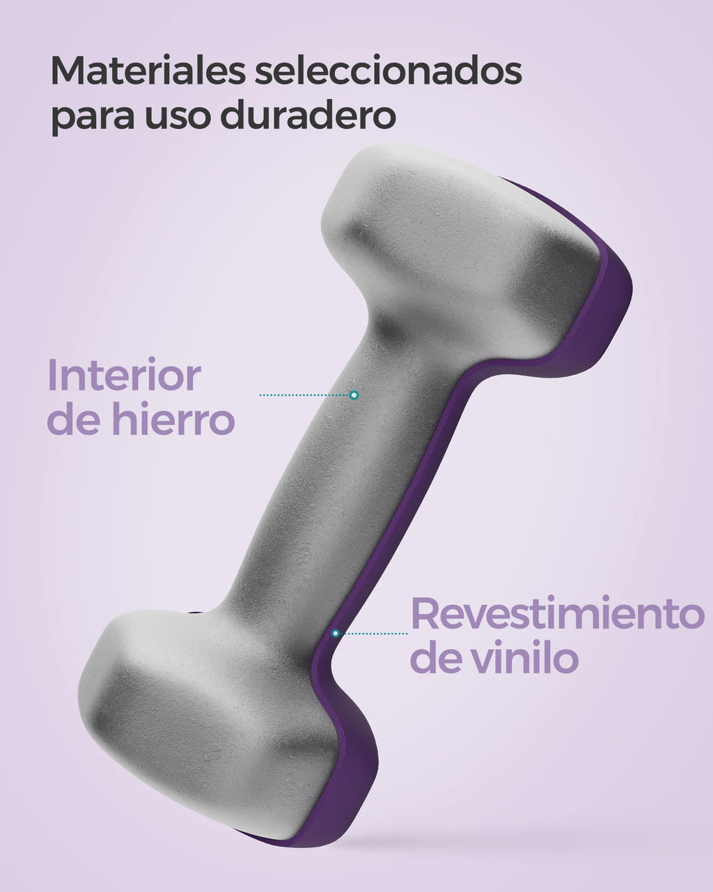 MANCUERNAS DE 2 KG ANTIDESLIZANTES
Pack de mancuernas hexagonales, 2 kg cada una, con recubrimiento de neopreno. Agarre ergonomico ideal para fitness en casa. Material de acero resistente. Disponibles en colores como violeta,
