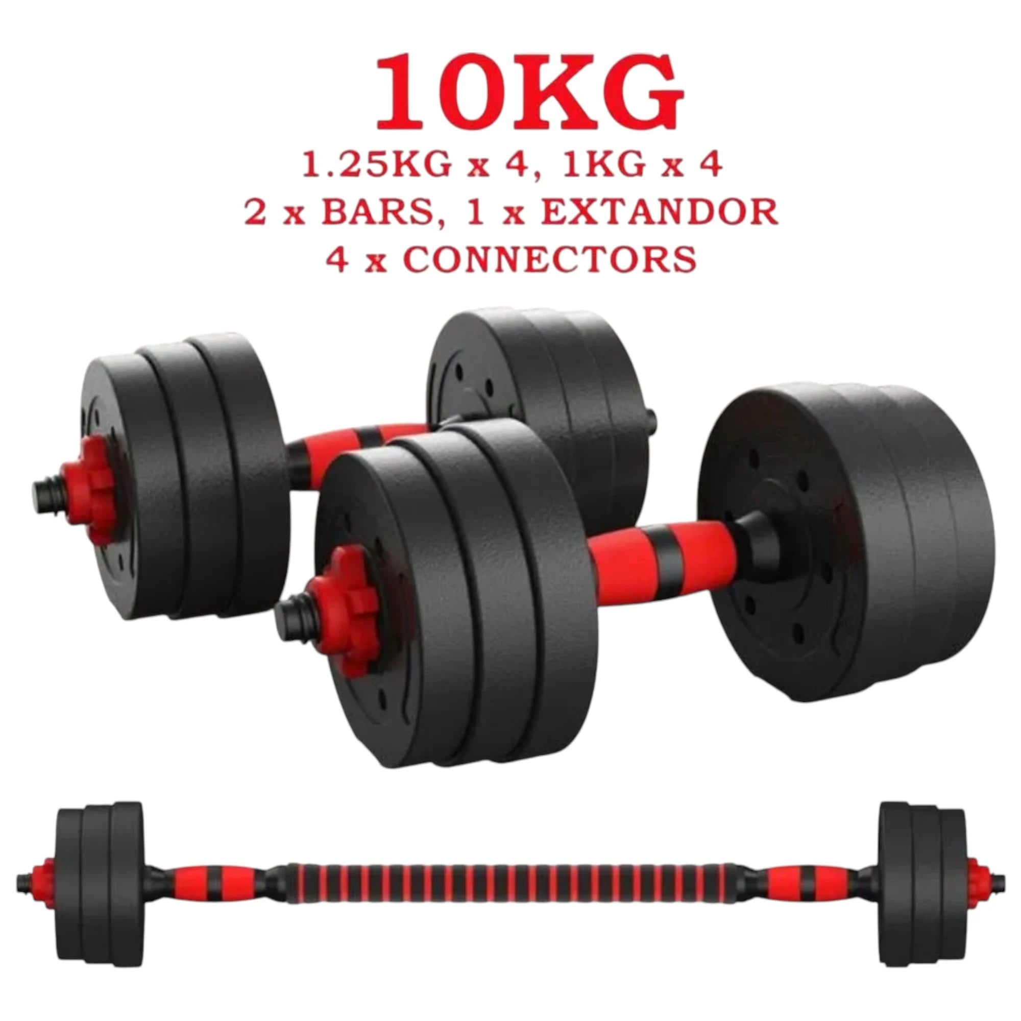 MANCUERNAS AJUSTABLES // DIFERENTES PESOS
Mancuernas ajustables, puedes armar pesas de 5 kg hasta 30 kg, con placas ajustables para entrenamientos personalizados, perfectas para ejercicio de cuerpo completo, ideales para gimn