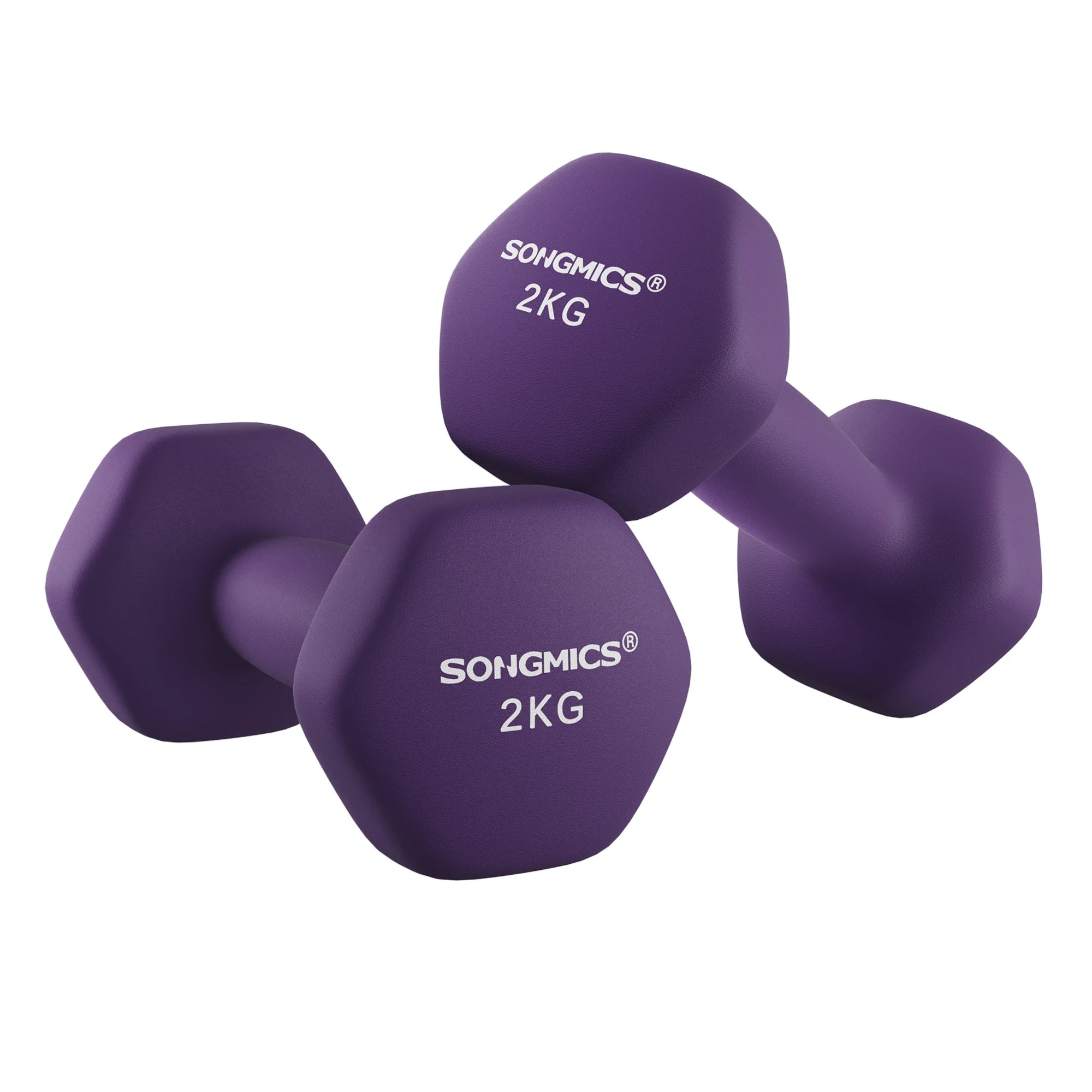 MANCUERNAS DE 2 KG ANTIDESLIZANTES
Pack de mancuernas hexagonales, 2 kg cada una, con recubrimiento de neopreno. Agarre ergonomico ideal para fitness en casa. Material de acero resistente. Disponibles en colores como violeta,