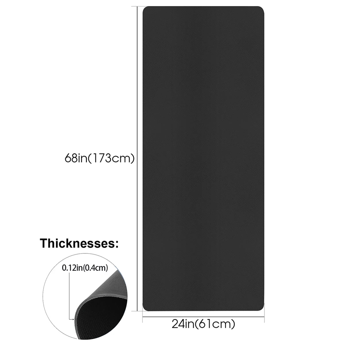 Manta Para Ejercicio Antideslizante ComfortCose
-173cm de Largo.
-61 cm de ancho.
-0.4 mm de grosor.