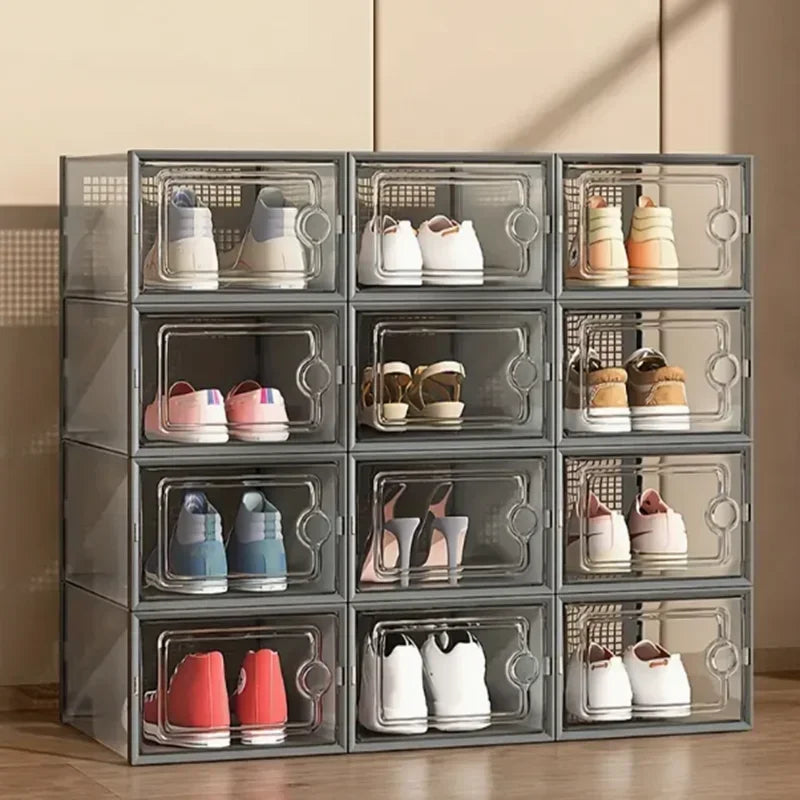 Cajas Organizadores Apilables para Zapatos ComfortCose - Transparente y Plegables