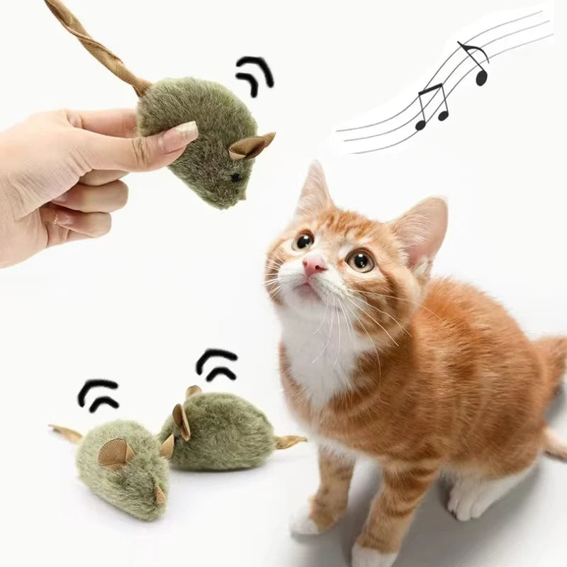 Raton Interactivo con Sonido Para Gatos - Juguete de Peluche