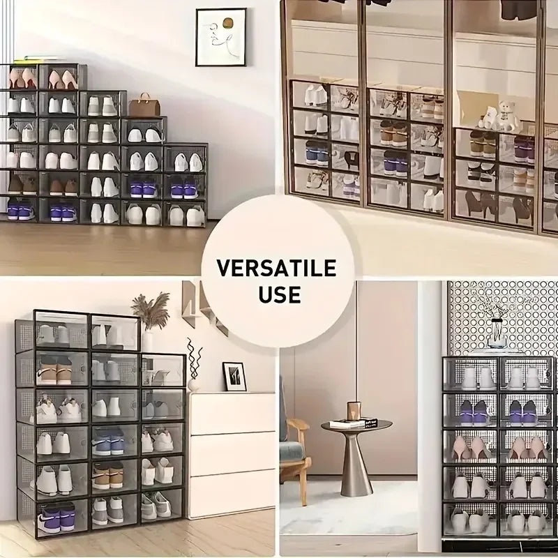 Cajas Organizadores Apilables para Zapatos ComfortCose - Transparente y Plegables