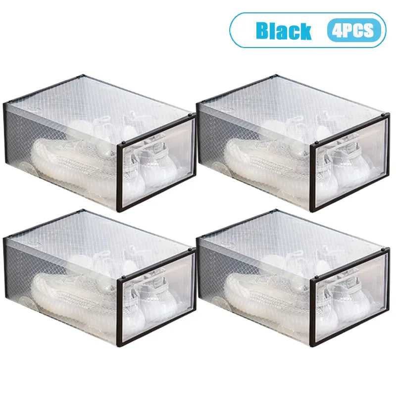 Cajas Organizadores Apilables para Zapatos ComfortCose - Transparente y Plegables